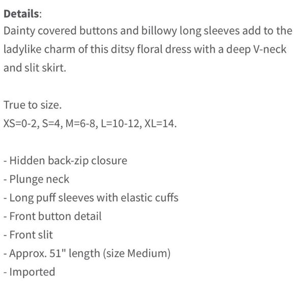 AFRM Violet Floral Long Sleeve Midi Dress || SZ M || Petite Bloom - Picture 8 of 10